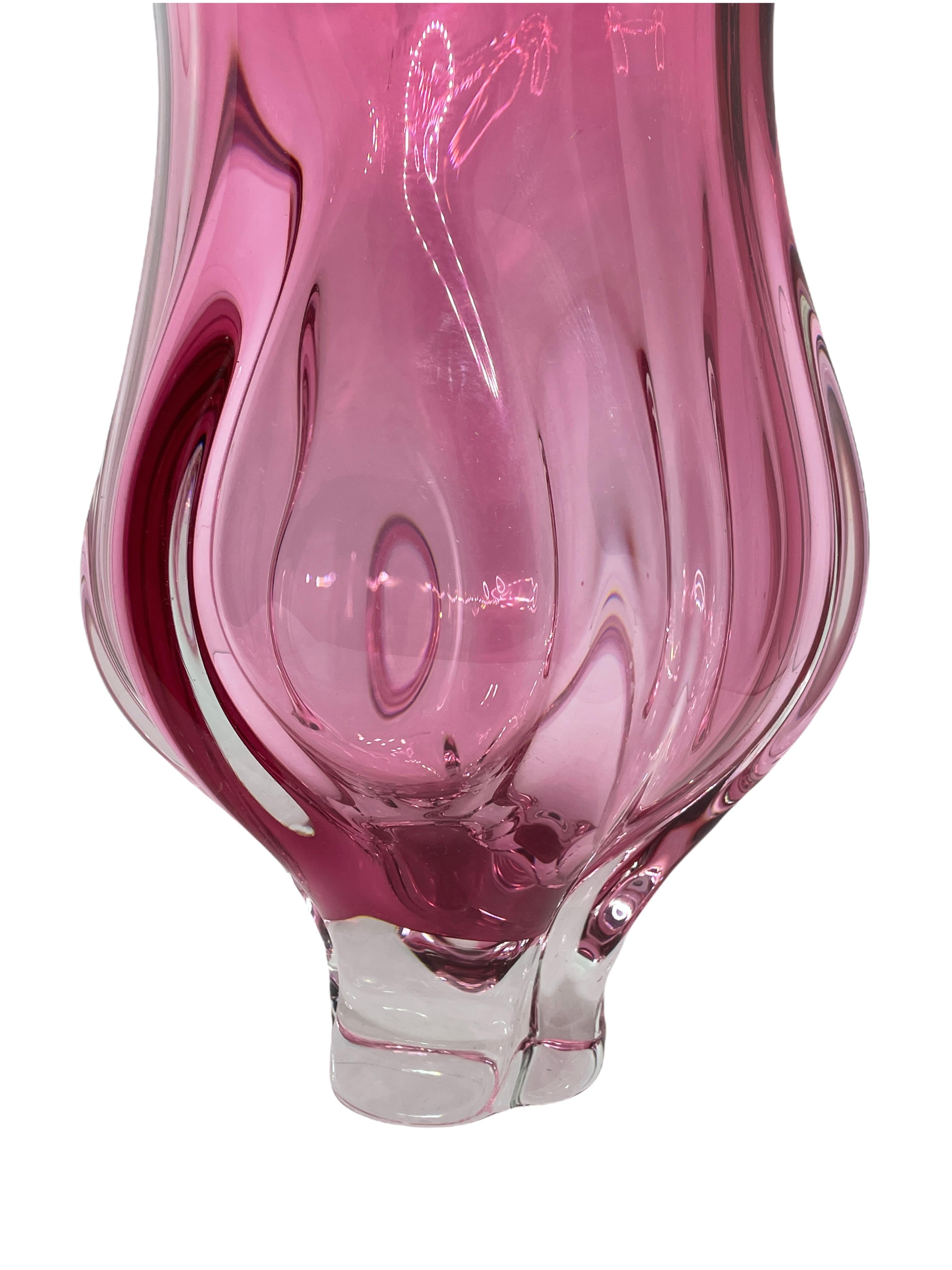 murano vase pink