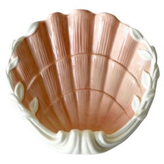 Pink and Cream Ceramic Seashell Dish by Fitz and Floyd