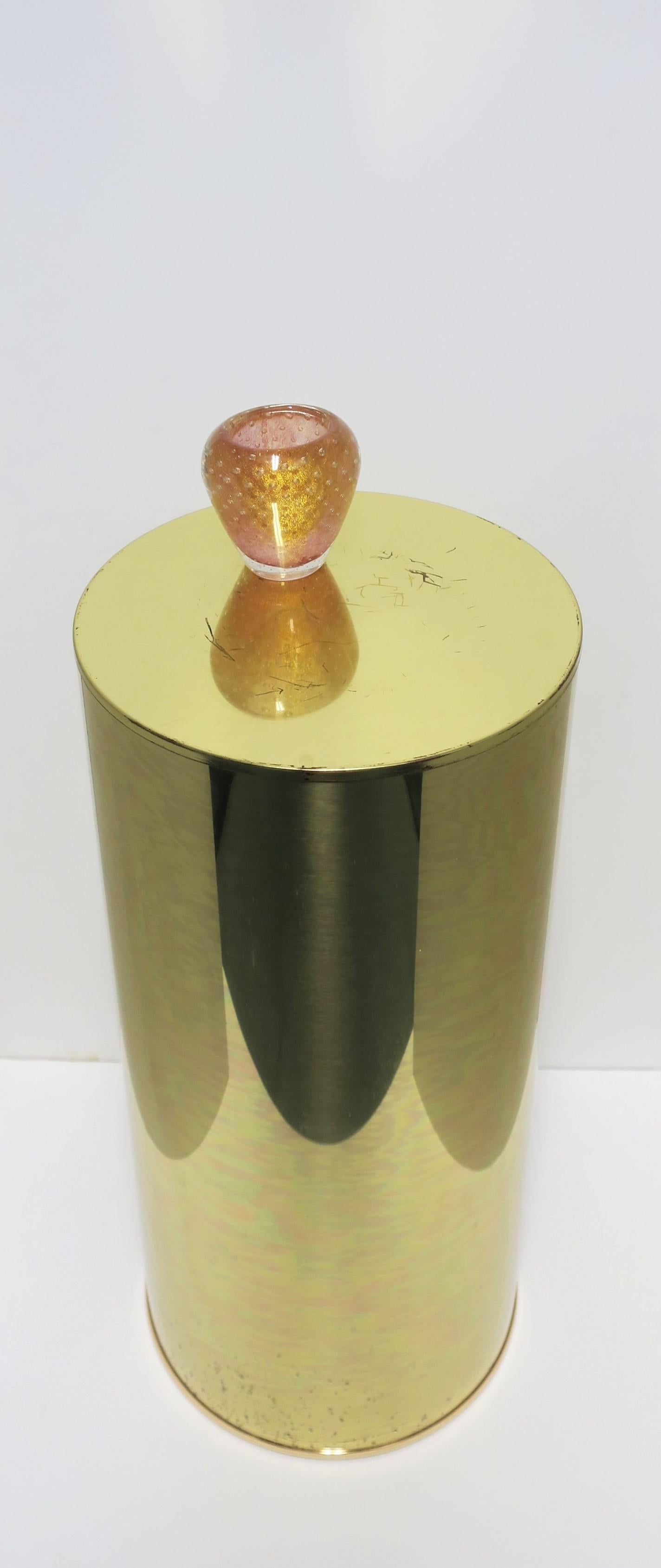 Vase aus italienischem Murano Barovier Toso-Kunstglas in Rosa und Gold Ombre Modern (Moderne) im Angebot