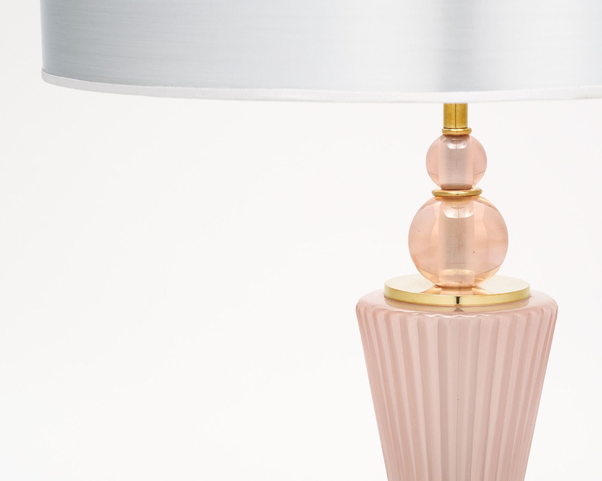 Italiano Lampade in vetro di Murano rosa e grigio in vendita