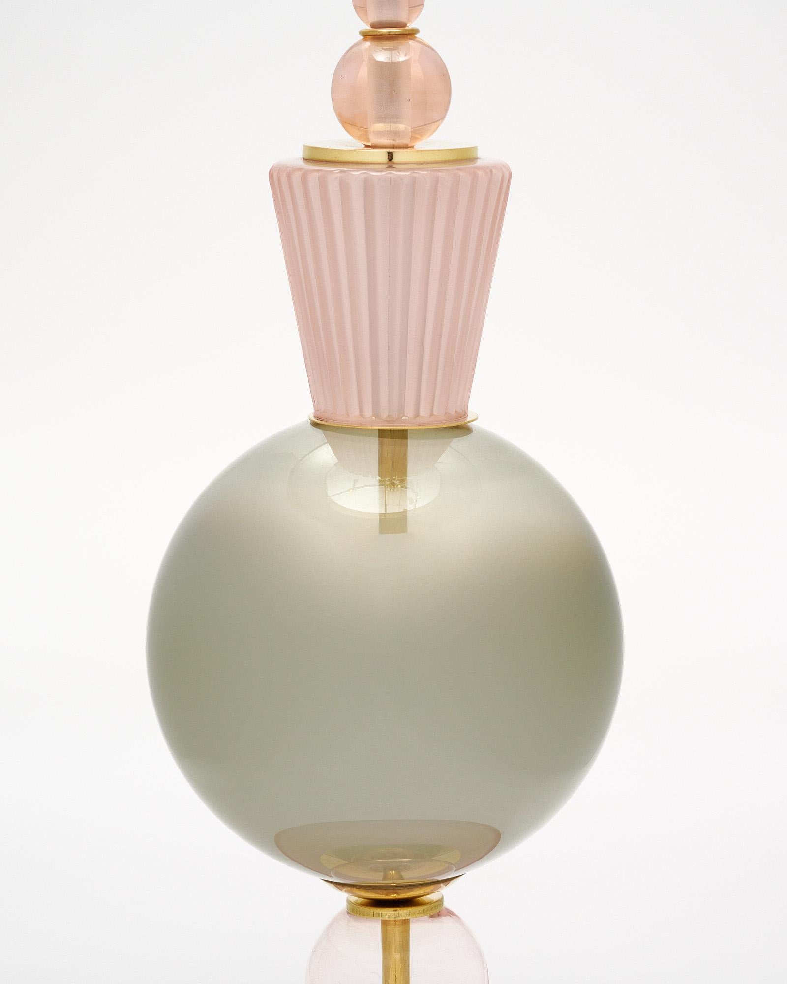 Lampade in vetro di Murano rosa e grigio In condizioni Nuovo in vendita a Austin, TX