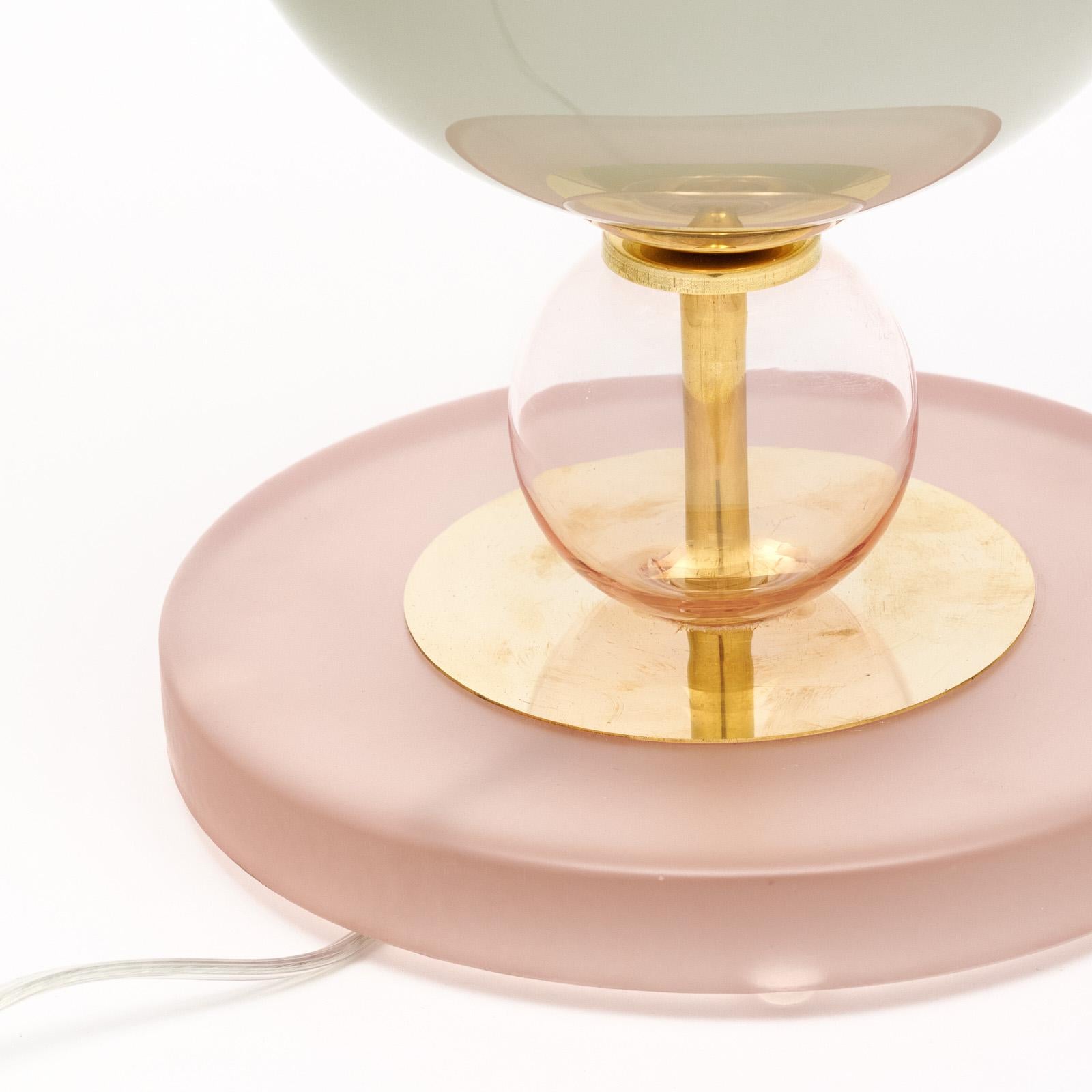 Lampade in vetro di Murano rosa e grigio in vendita 2