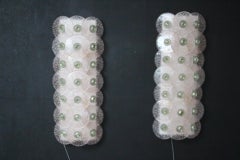 Pink and Green Murano Glass Sconces in the Style of Carlo Nason, Long Wall Light
