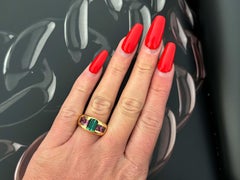 Anello con tormalina rosa e verde in oro giallo 18 ct.