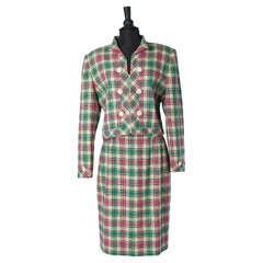 Pink and green wool check skirt suit VALENTINO BOUTIQUE