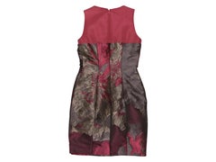 Pink And Grey Carolina Herrera Brocade Mini Dress