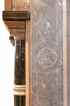 Pink and Grey Victorian Marble Mantel