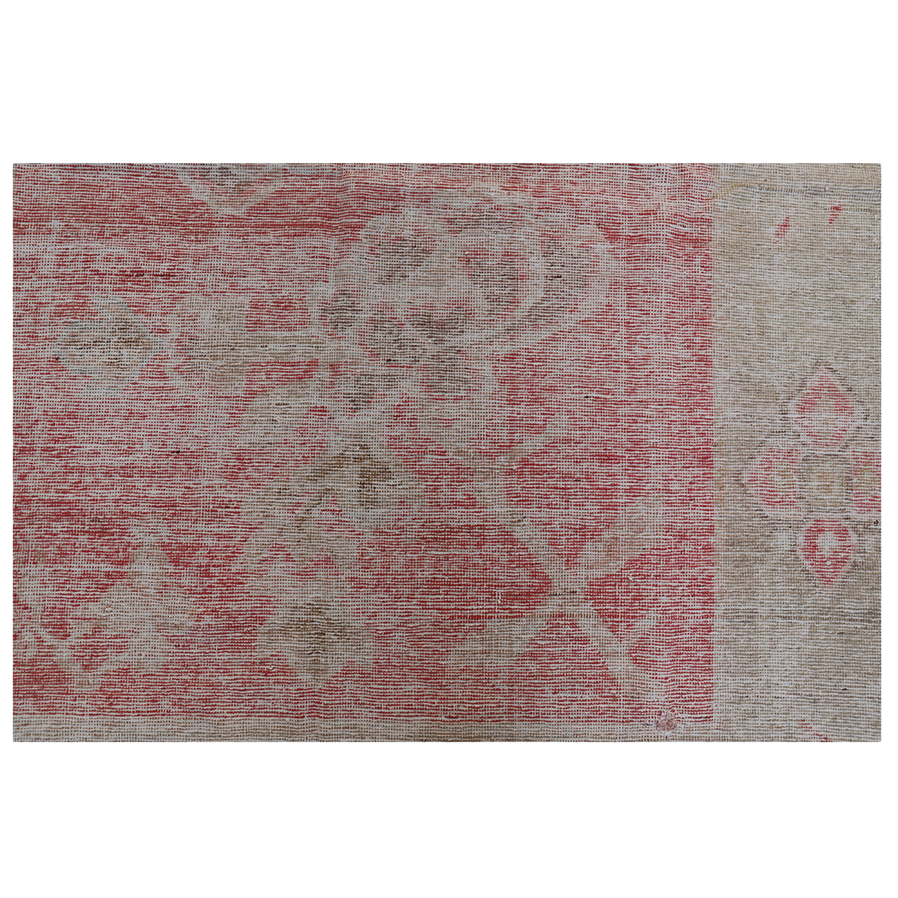 Khotan abc carpet Pink and Grey Vintage Wool Cotton Blend Rug - 4'10