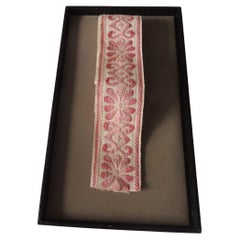 Pink and Natural Woven Decorative Trim