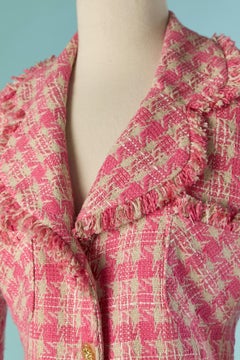 Pink and off-white Tweed skirt suit CARVEN