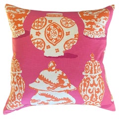 Pink and Orange Cotton Pot Print with Terry Towel Cotton Back