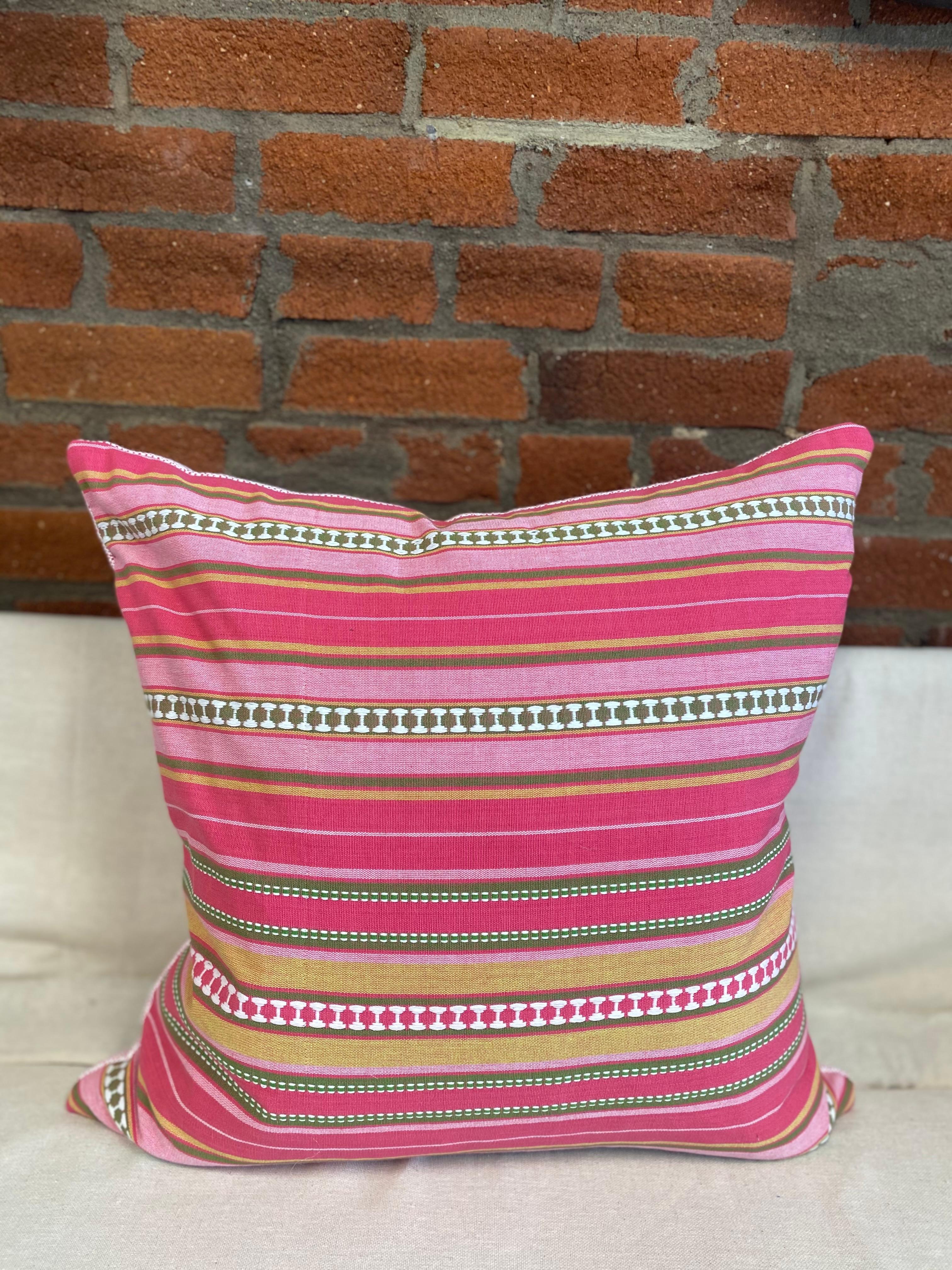 Pink and Orange Cotton Print Both Sides In New Condition For Sale In Englewood, CO
