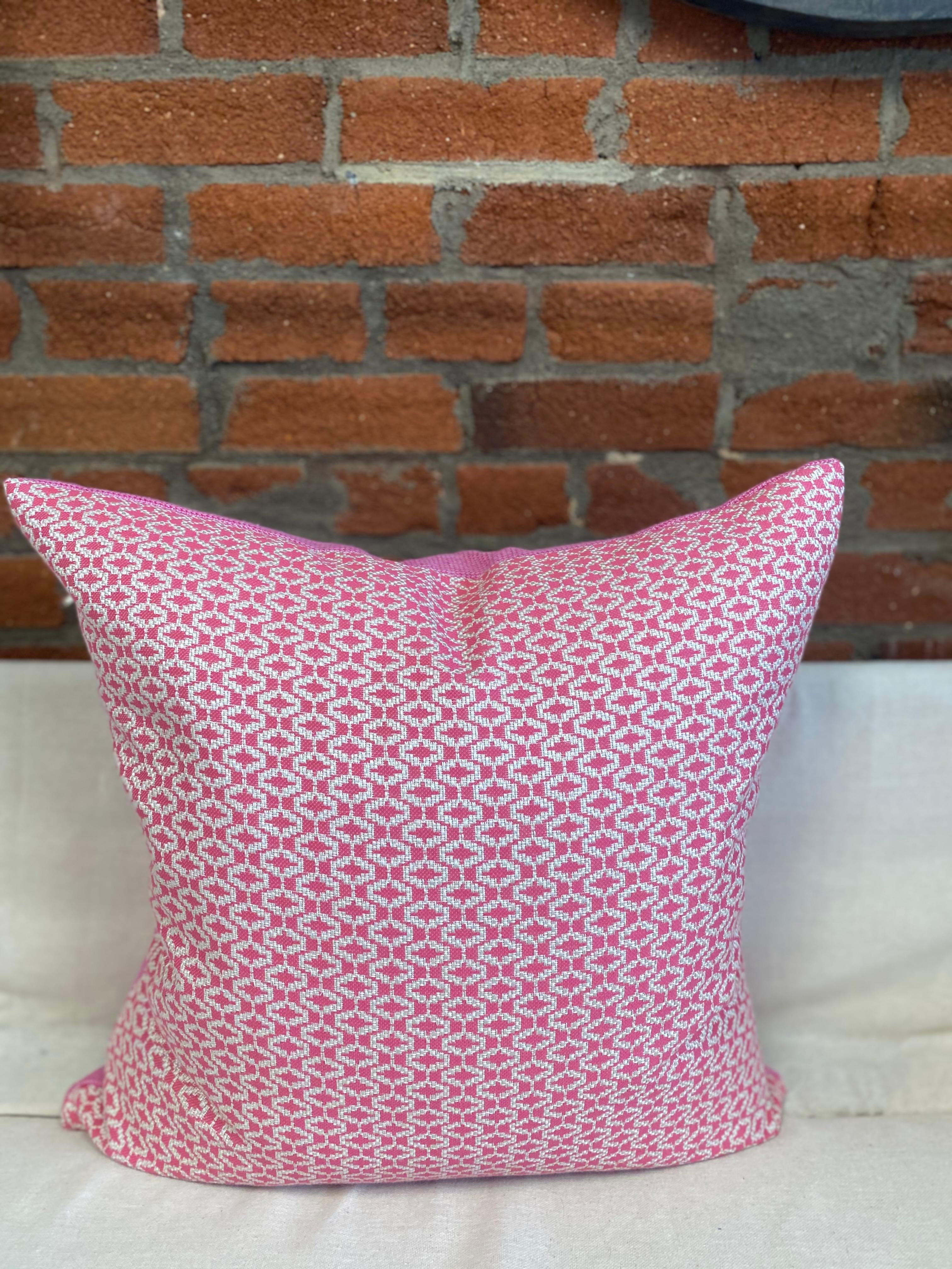 Contemporary Pink and Orange Cotton Print Both Sides For Sale