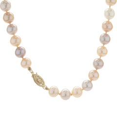 Pink and Purple Knotted Pearl Necklace