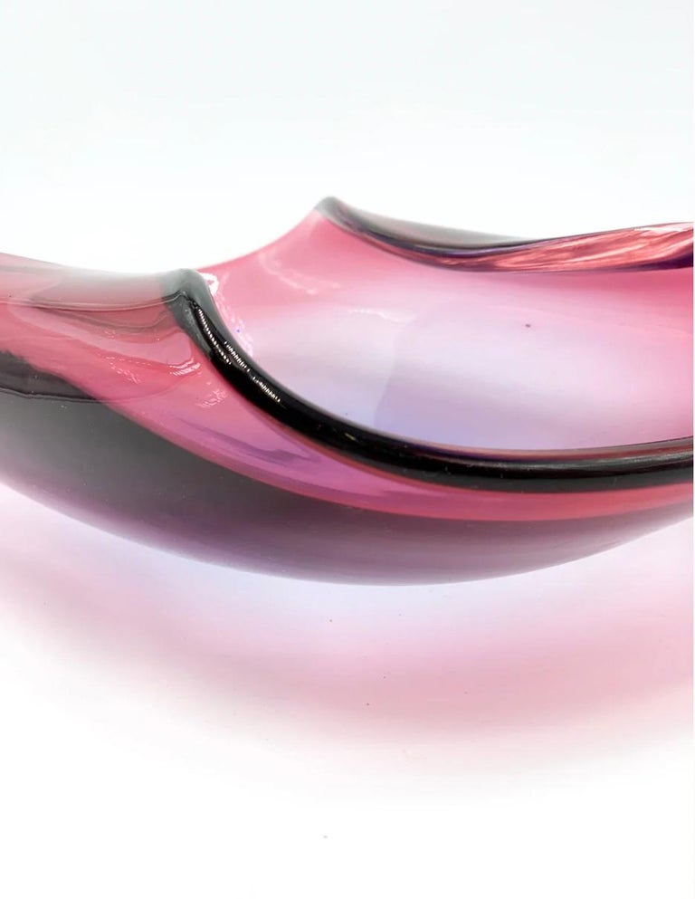 Pink and Purple Murano Glass Centerpiece 1960s For Sale 1