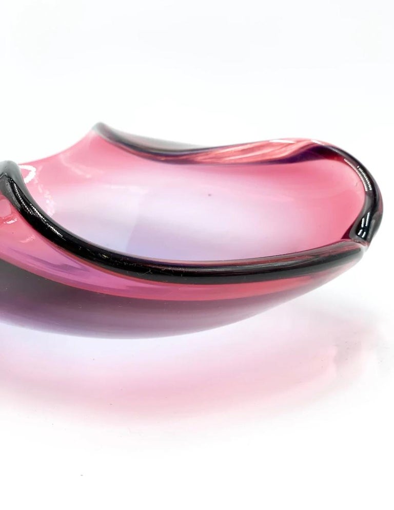 Pink and Purple Murano Glass Centerpiece 1960s For Sale 2