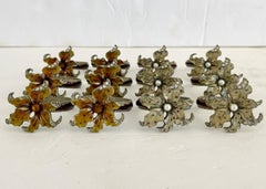 Pink and Red Flowers Napkin Rings, Set of 12