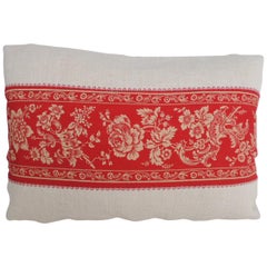 Pink and Red French Floral Decorative Lumbar Decorative Pillow