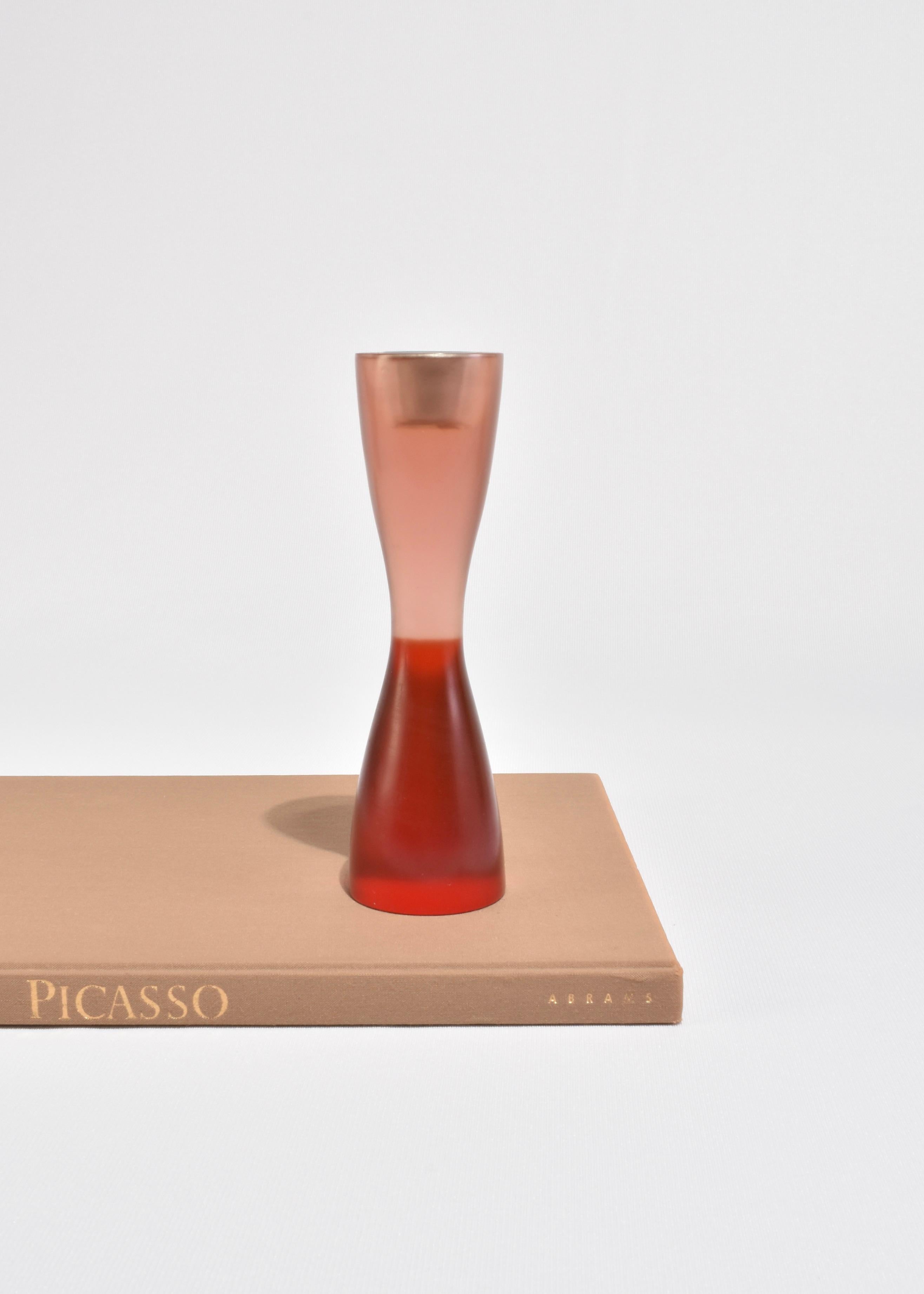 20th Century Pink and Red Resin Candleholder Set For Sale