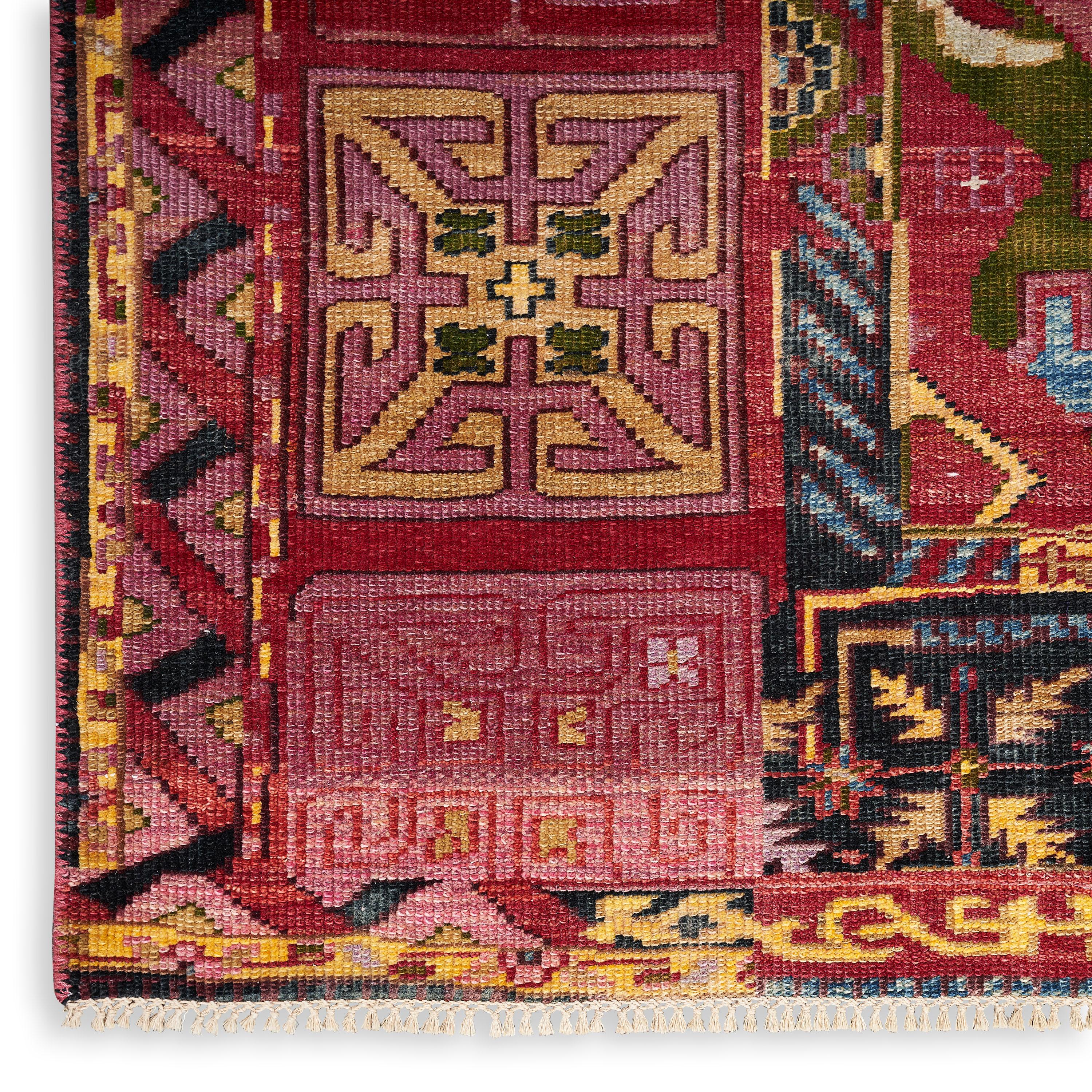 Agra abc carpet Pink and Red Alchemy Transitional Wool Rug - 9' x 12'2