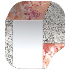 Pink and Speckled WG.C1.A Hand-Crafted Wall Mirror