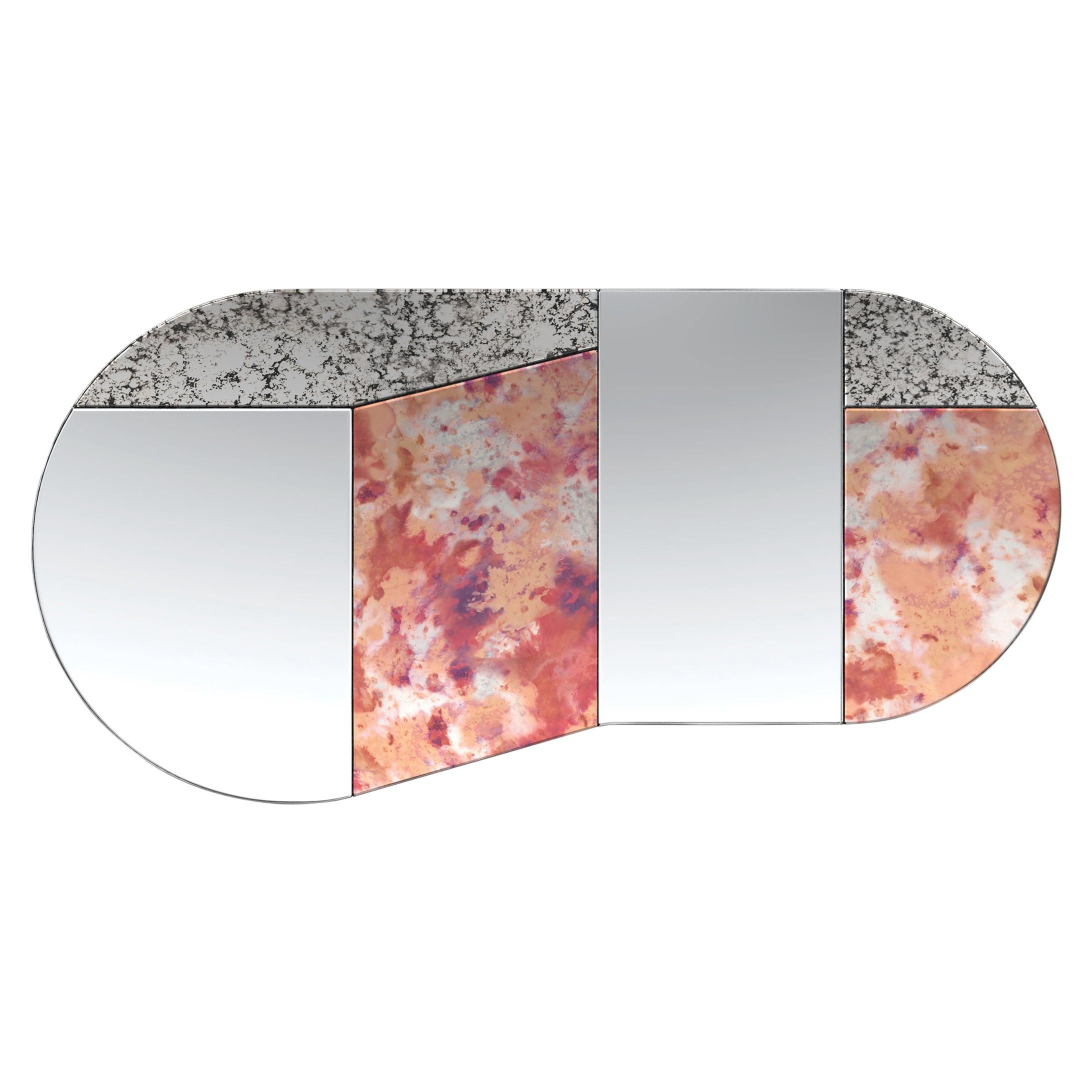 Pink and Speckled WG.C1.C Hand-Crafted Wall Mirror For Sale