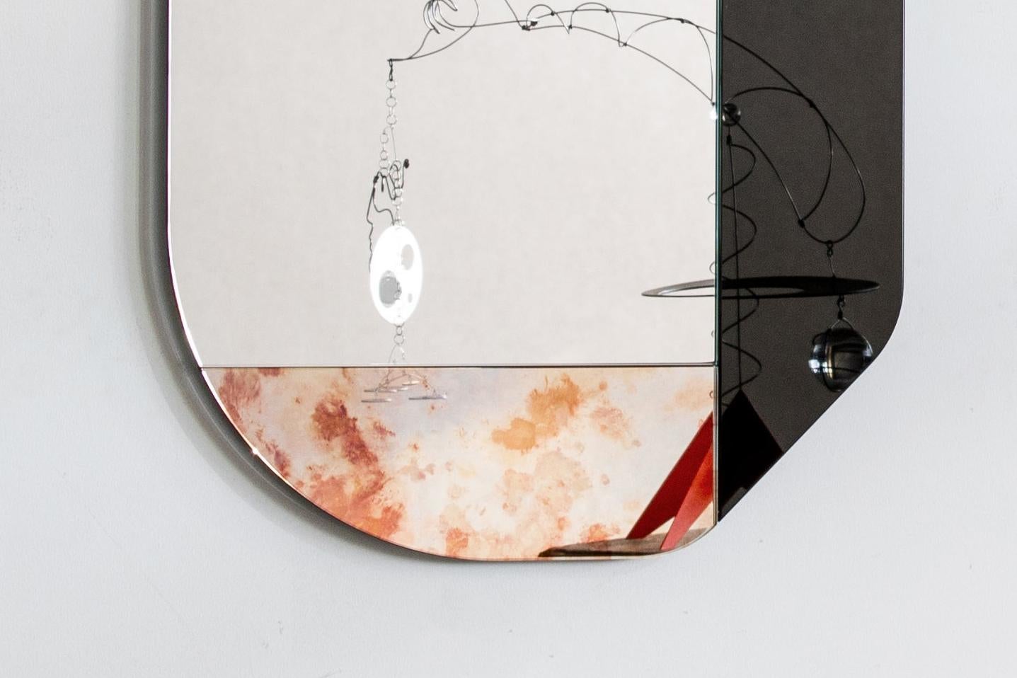 Pink and Speckled WG.C1.D Hand-Crafted Wall Mirror For Sale 2