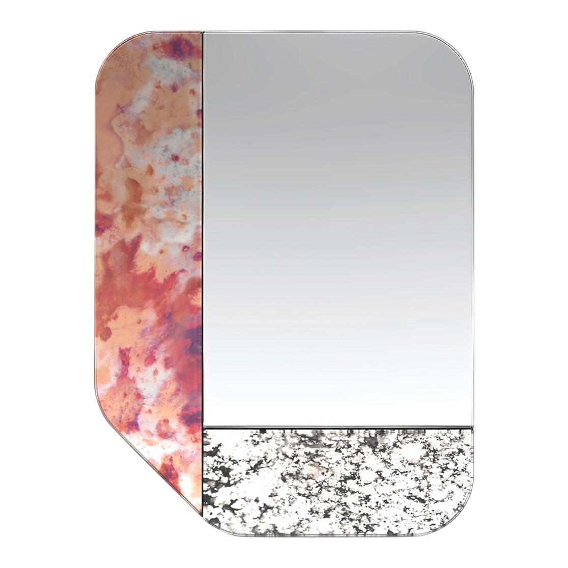 Pink and Speckled WG.C1.F Hand-Crafted Wall Mirror For Sale