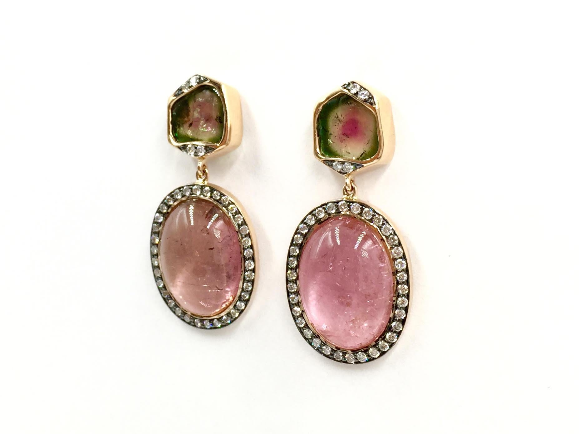 pink watermelon earrings