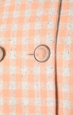 Pink and white checkered wool suit Gianni Versace couture