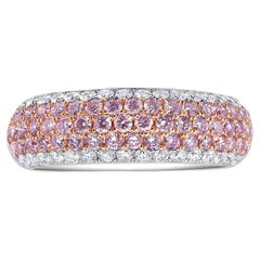 Pink and White Diamond Five Row Half Eternity Ring