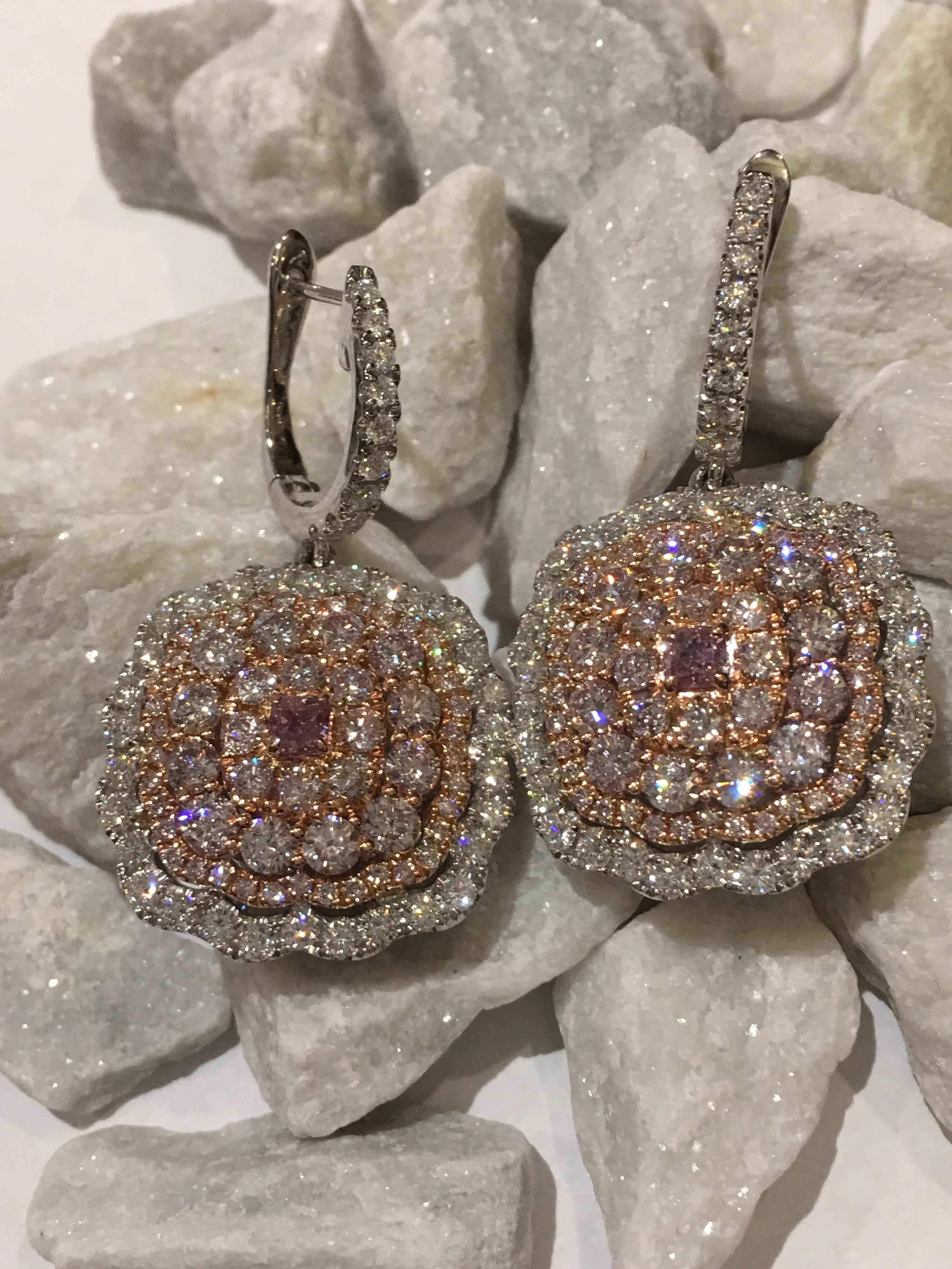 Women's Pink and White Diamond Set in 14 Karat Gold