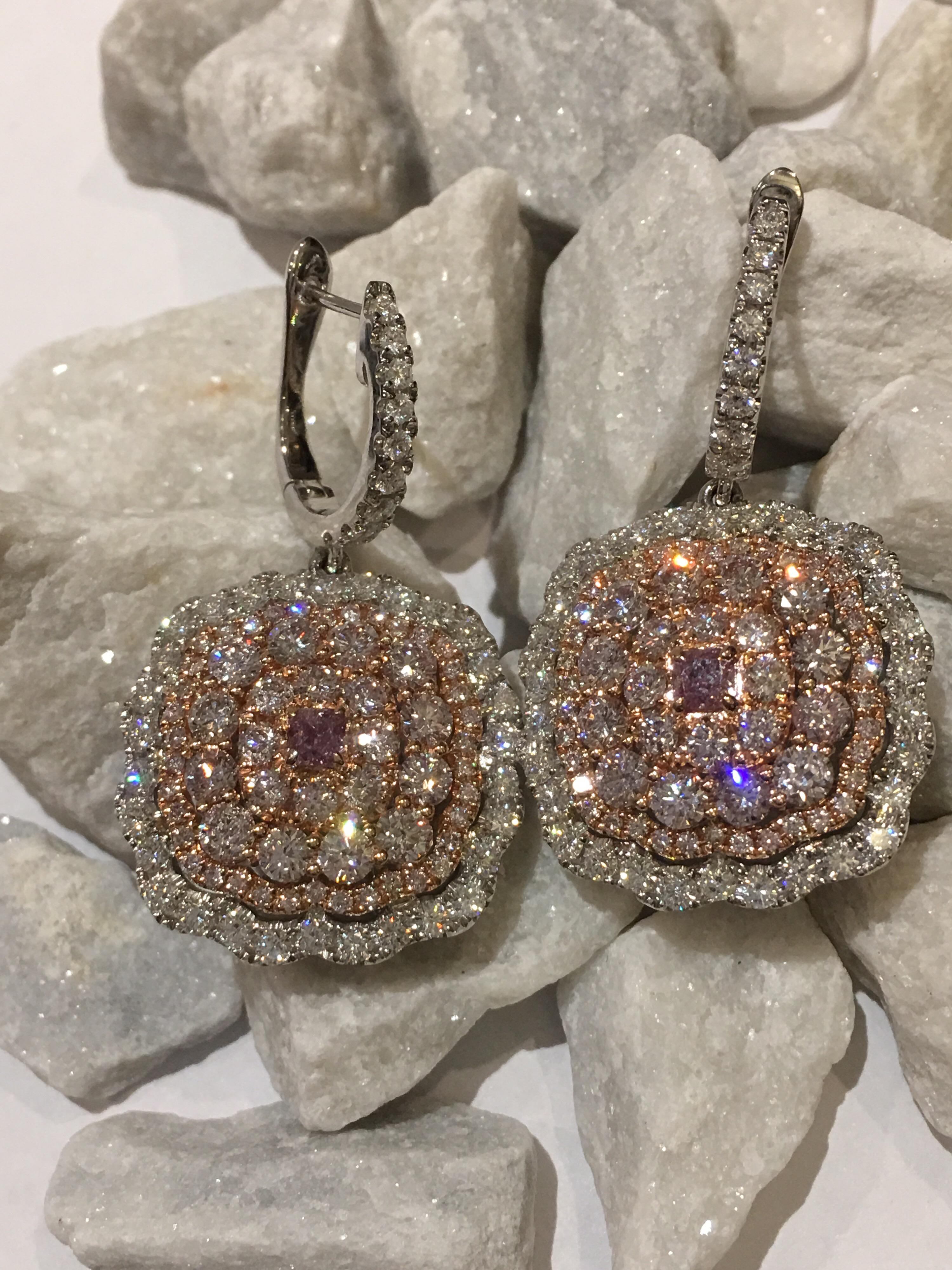 Pink and White Diamond Set in 14 Karat Gold 1