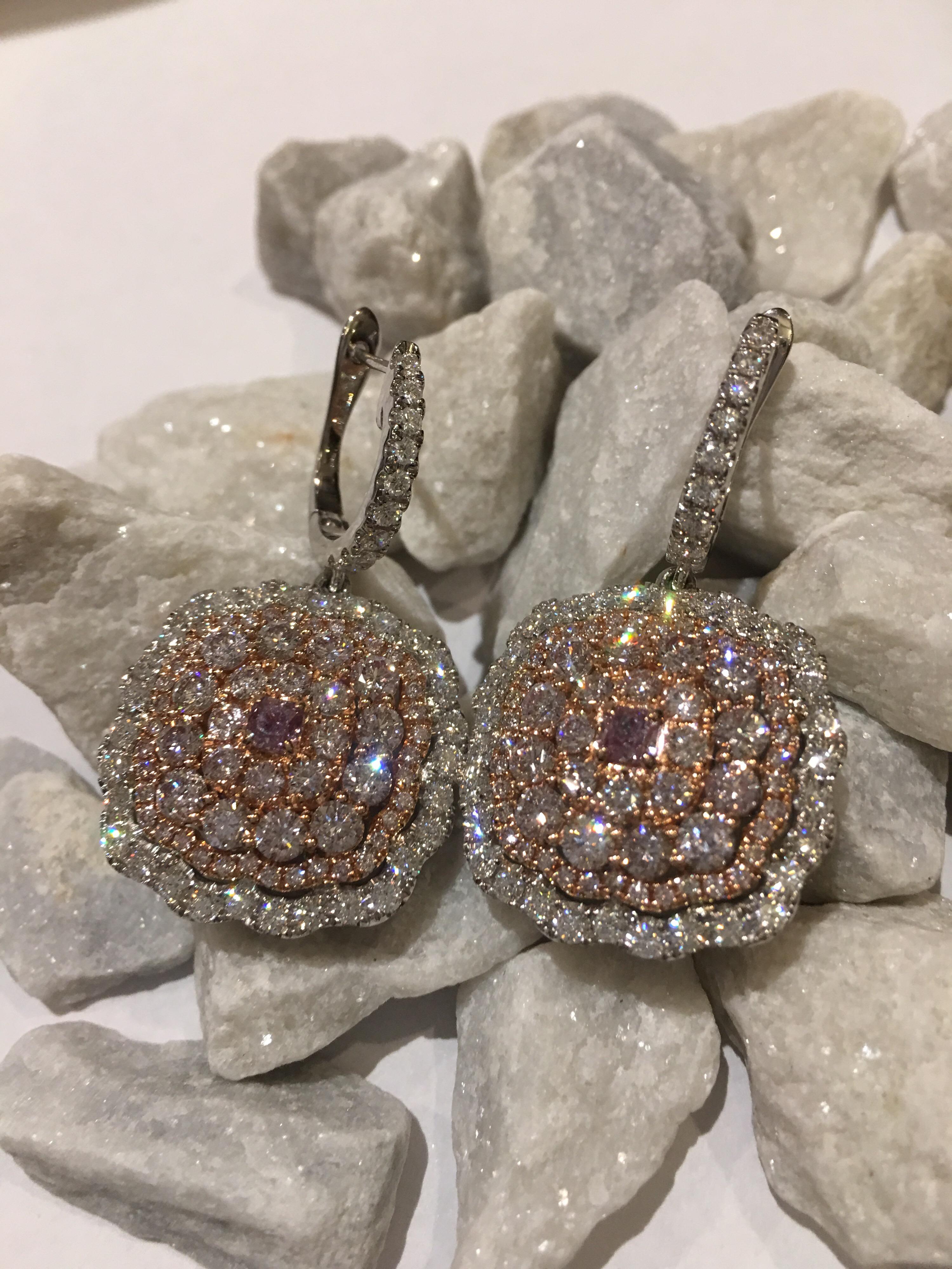 Pink and White Diamond Set in 14 Karat Gold 2
