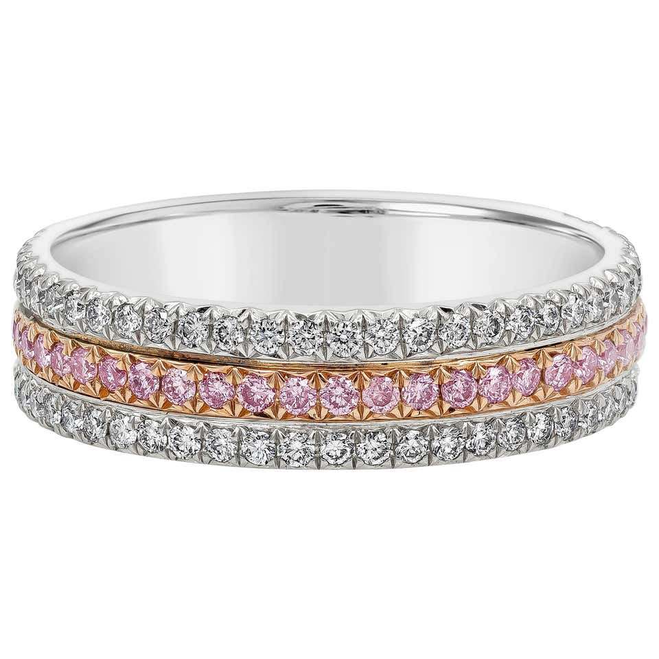 Fancy Pink Diamond in Rose Gold Wedding Band at 1stDibs pink diamond