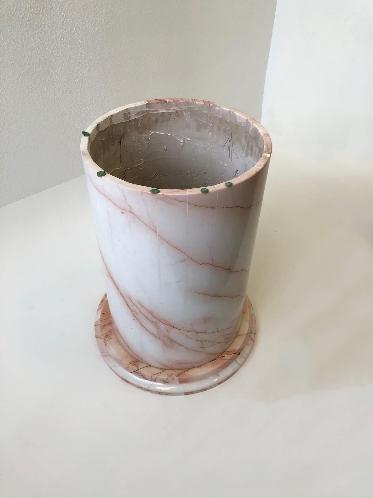 pink marble table top