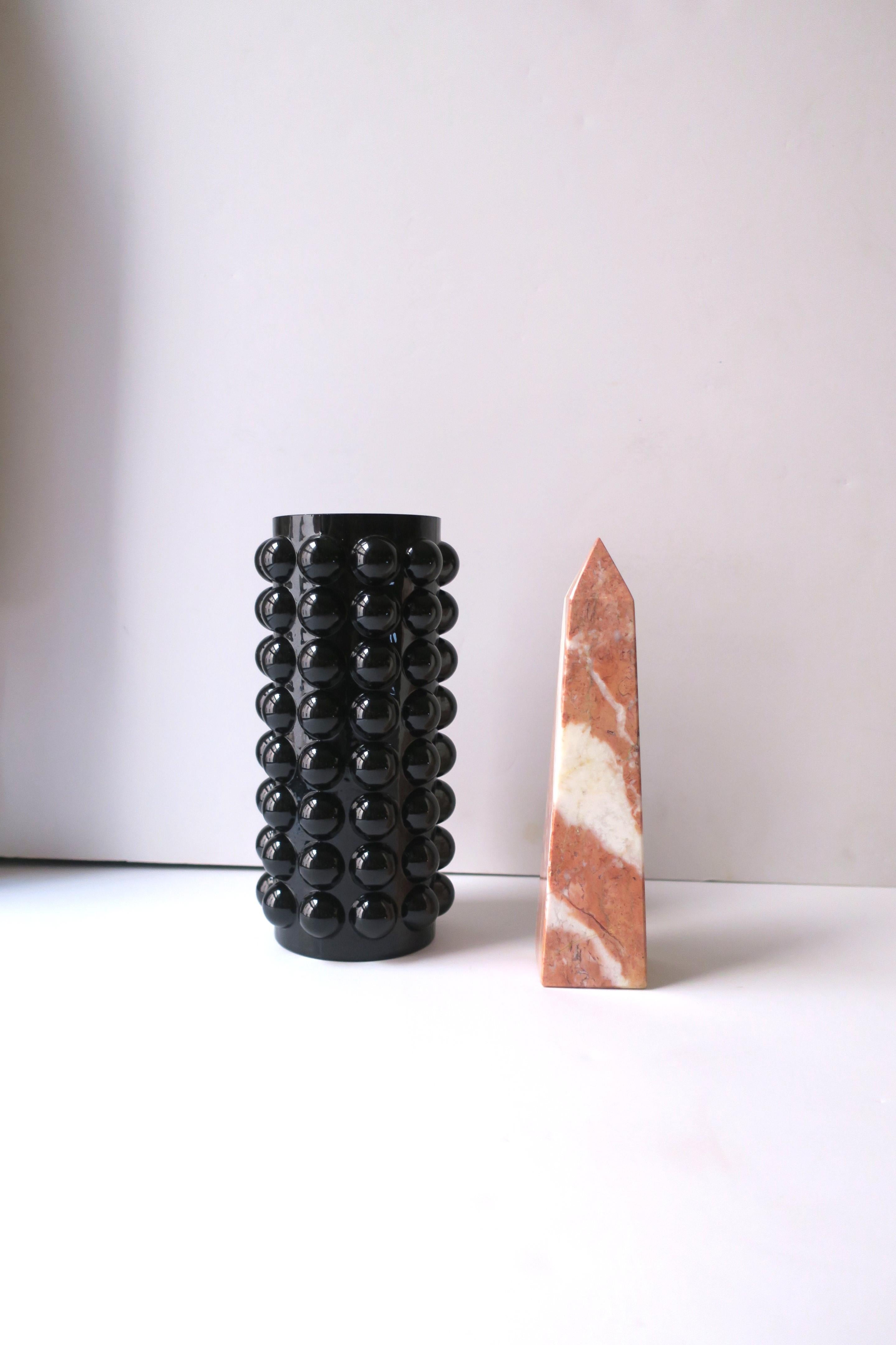 Modern Italian Pink and White Marble Obelisk For Sale