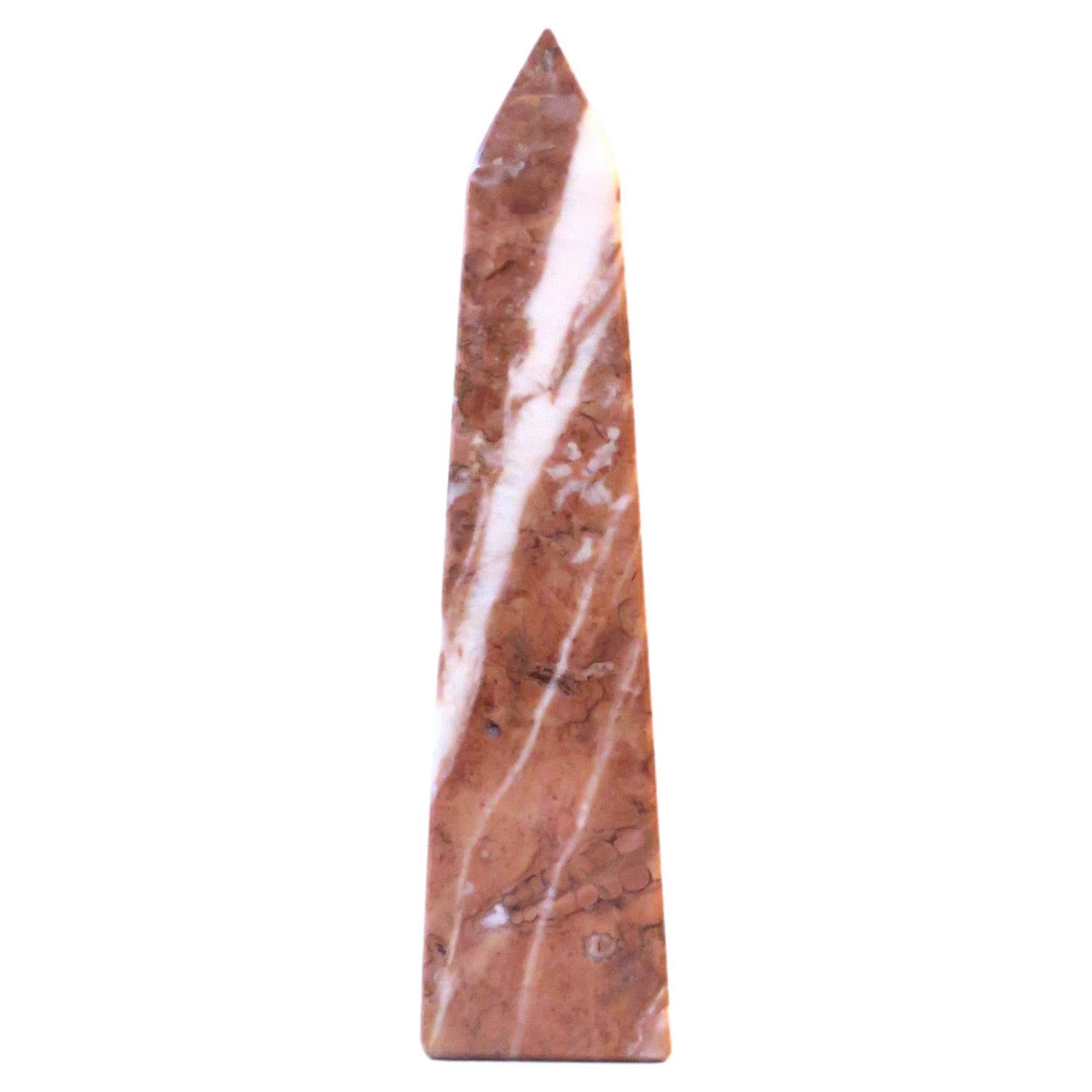 Italian Pink and White Marble Obelisk