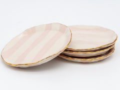 Petit Dish rosa e bianco con doratura