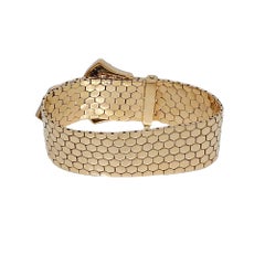 Pink and Yellow Gold Buckle Style Bracelet