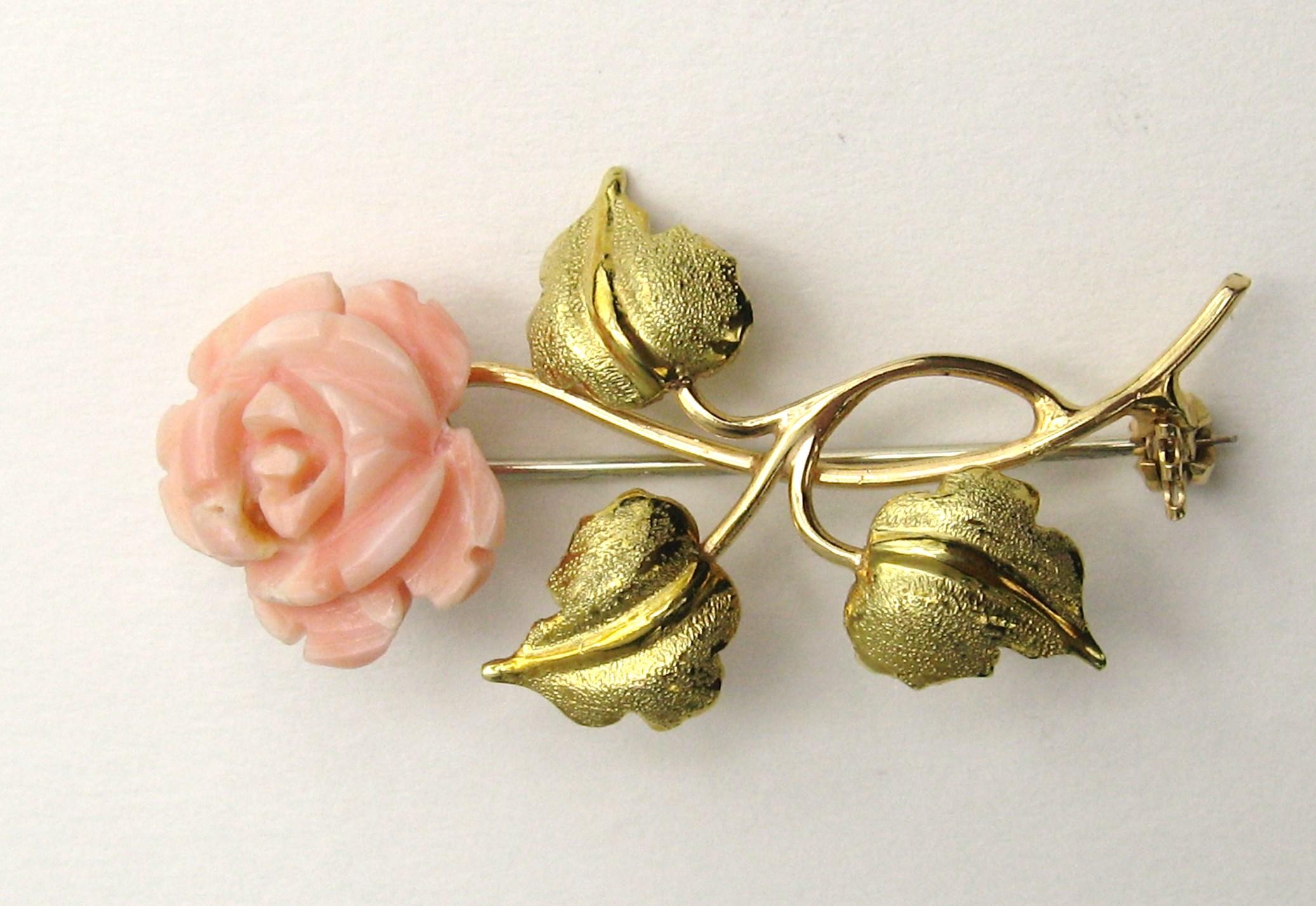 pink rose brooch