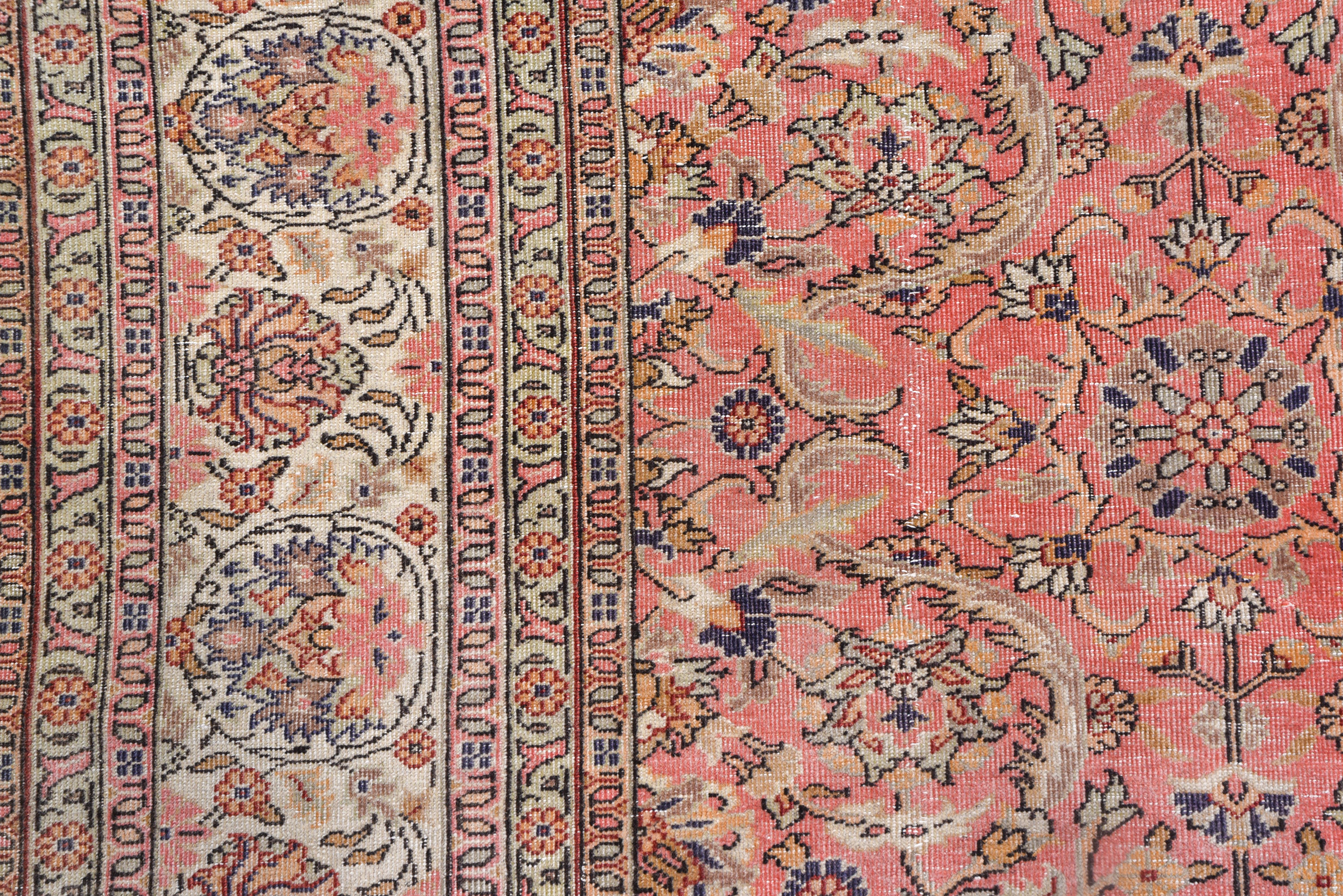 Pink Antique Turkish Sivas Carpet, circa 1930s In Good Condition For Sale In New York, NY