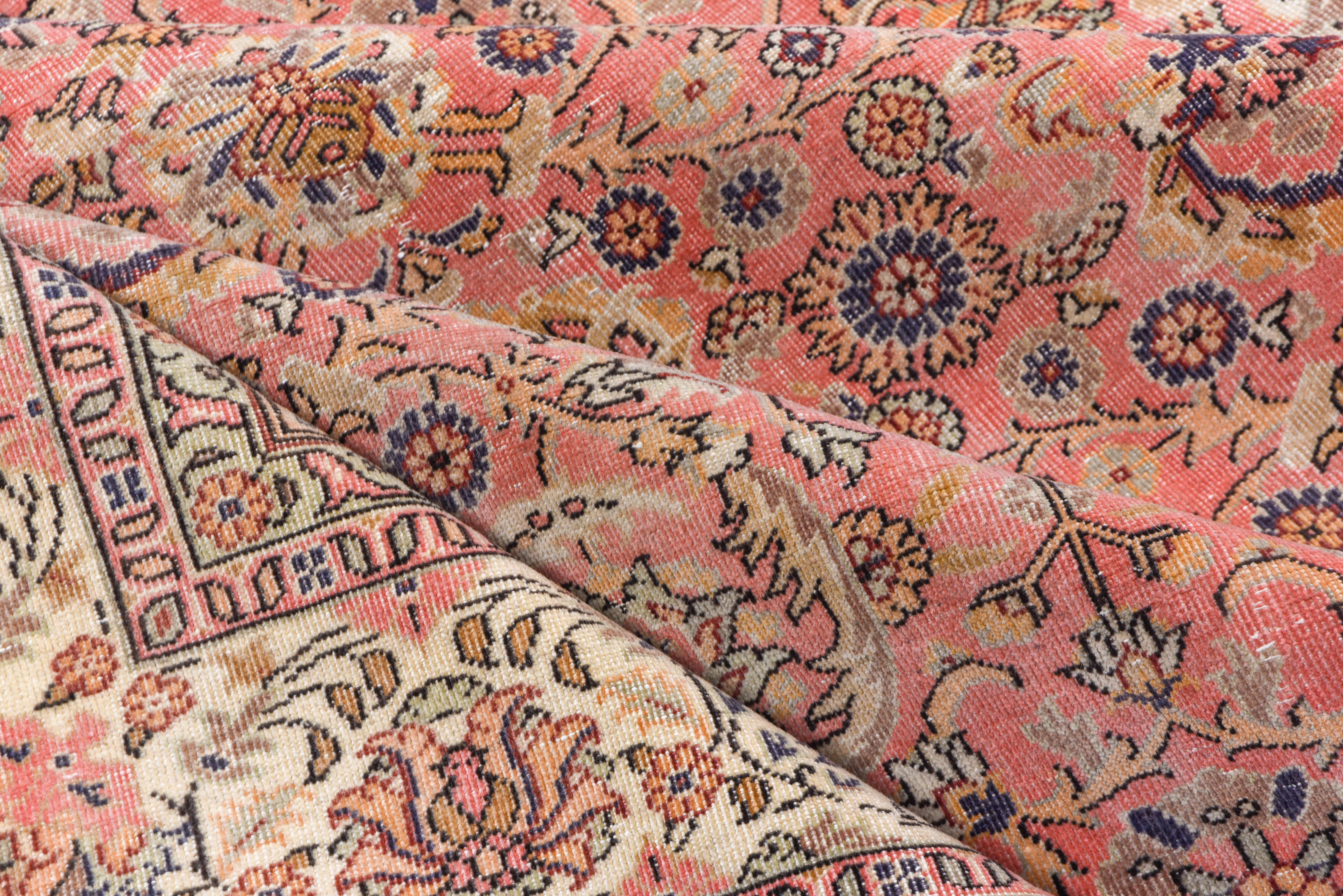Wool Pink Antique Turkish Sivas Carpet, circa 1930s For Sale