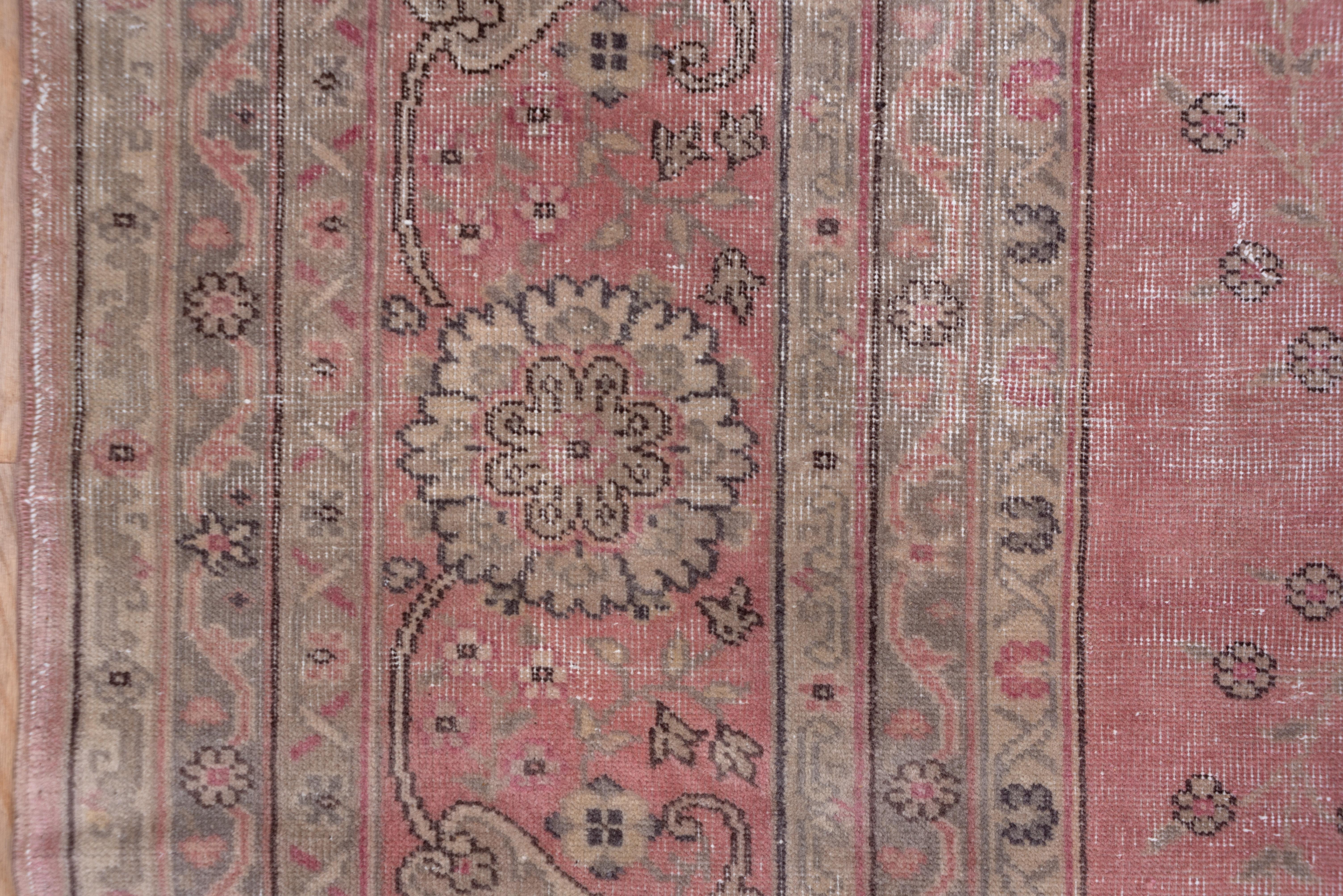 Pink Antique Turkish Sivas Large Rug, Tabriz Style, circa 1920s For Sale 4