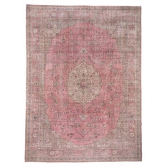 Großer rosa antiker türkischer Sivas-Teppich im Täbris-Stil, ca. 1920er Jahre