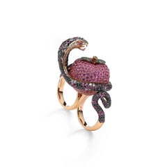 Pink Apple and Snake Diamond Ring