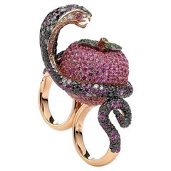 Pink Apple and Snake Diamond Ring