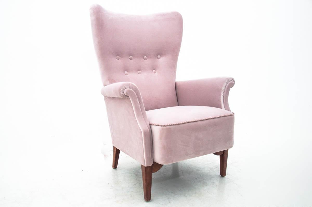 Mid-20th Century Pink Armchair, Scandinavia, circa 1950