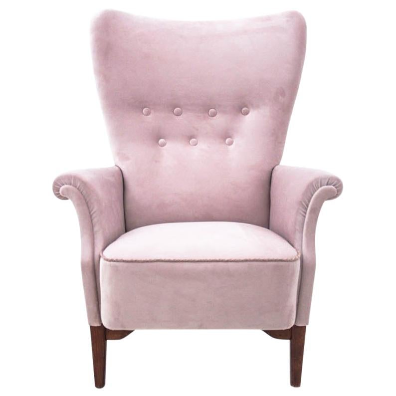 Pink Armchair, Scandinavia, circa 1950