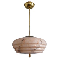 Lámpara Colgante Art Déco Rosa, Años 30 - 40